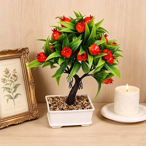 M1861 Kumquat Flor Simulation Bonsai (Color Mezclado) 5