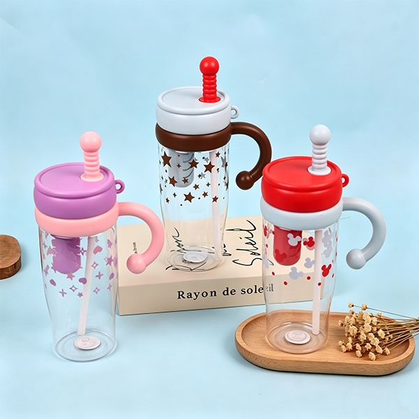 XMS-899 Mango de Dibujos Animados Adorable Taza de Plástico 1000ML 3