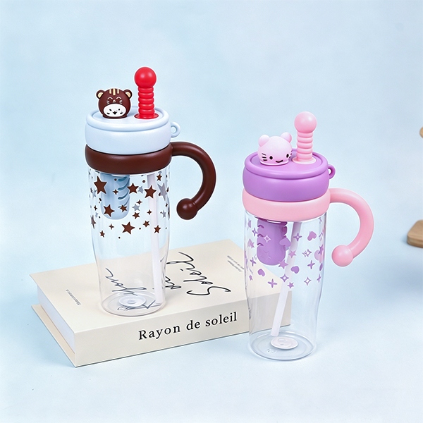 XMS-899 Mango de Dibujos Animados Adorable Taza de Plástico 1000ML 4