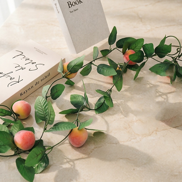 6 Fruta 6 Hoja Rattan Flor Artificial (Color Mezclado) 5
