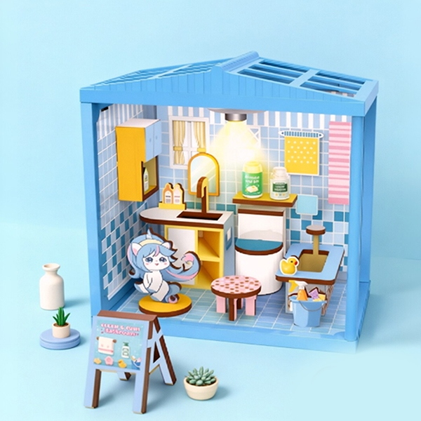 G66-46DIY Ensamblado Baño Pequeño Espacio (Con Luz) 4