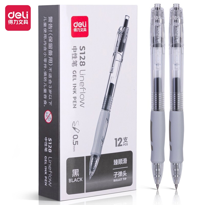 Deli S128 Zhen Smooth Spring Head Office Gel Pen (0.5mm/black) 2