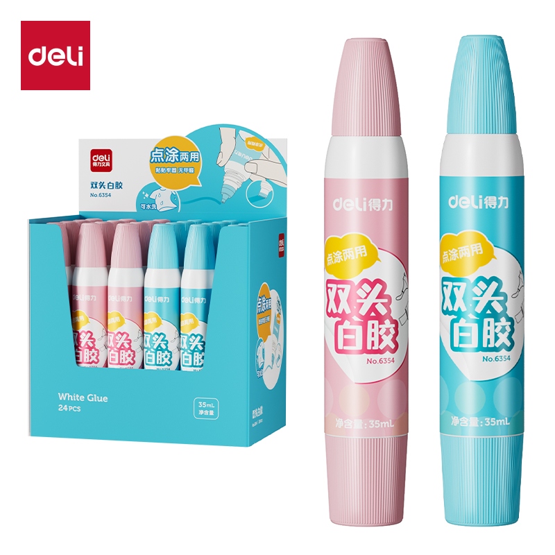 Deli 6354 Pegamento Manual de Doble Cabeza (35ml)