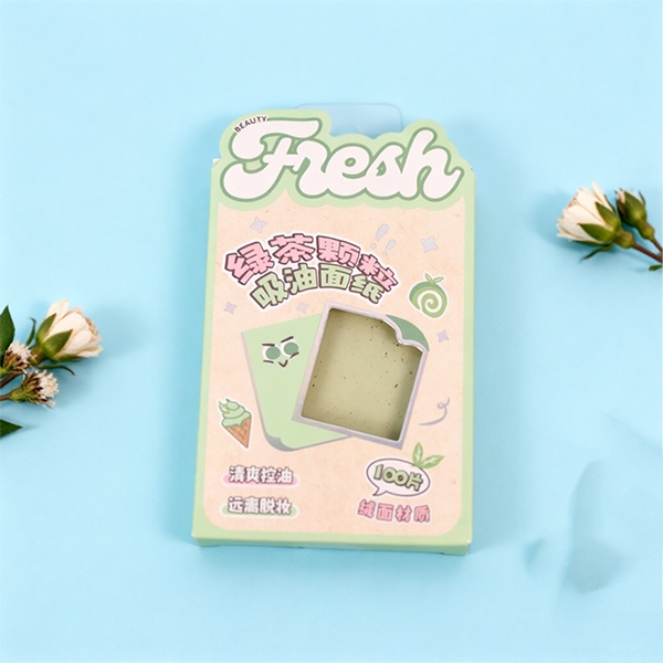 7176TTR Mengcai Refreshing Green Tea Granule Oil Absorbing Paper (100 Piapers) 3