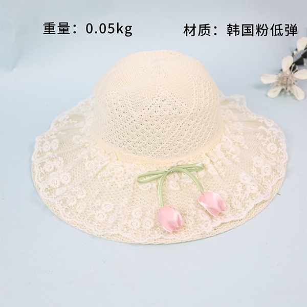 Encaje Flor de Punto Sombrero
