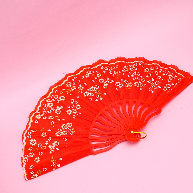 Color Rod Gold Powder Pequeña Flor Folding Fan 4
