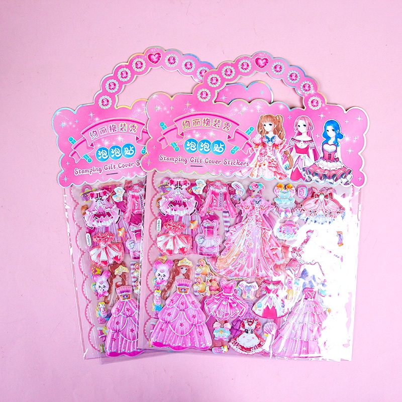 Hq-k010 Doble Capa Gold Stamping 3D Puffy Stickers 3