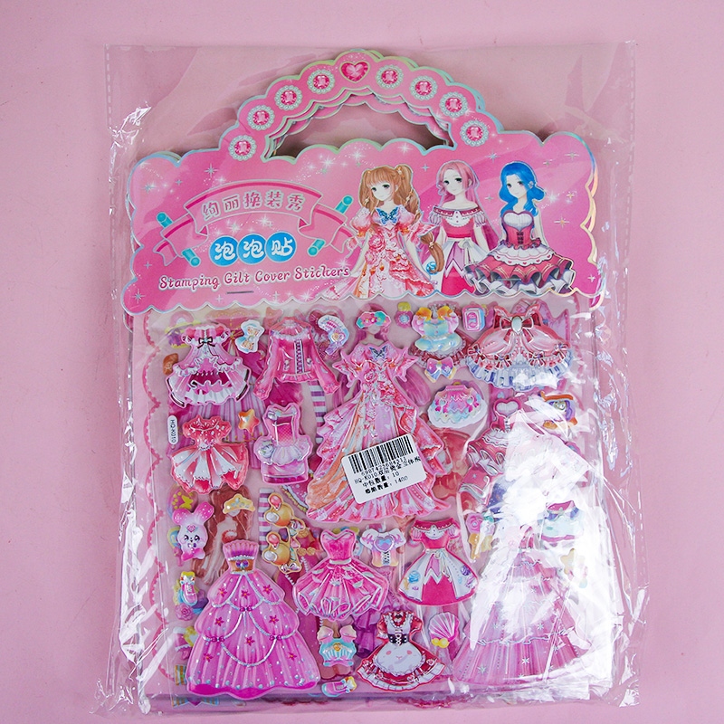 Hq-k010 Doble Capa Gold Stamping 3D Puffy Stickers 4