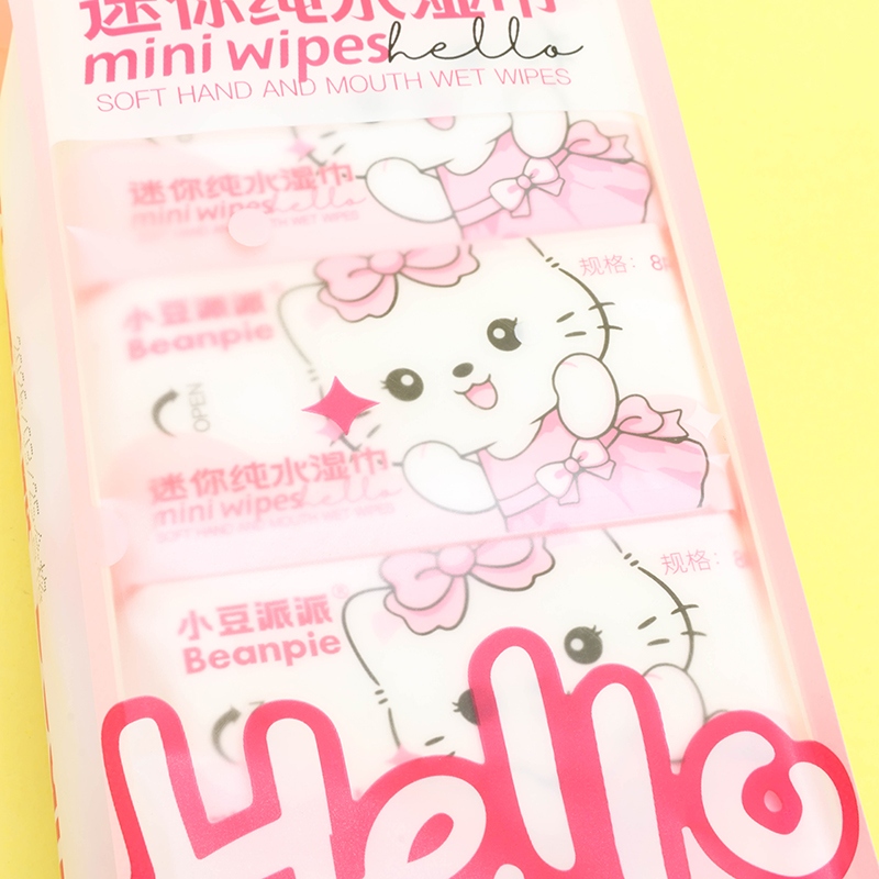 Mini 8 Pack 2924 Pure Water KT Cat Wet Wipes 3
