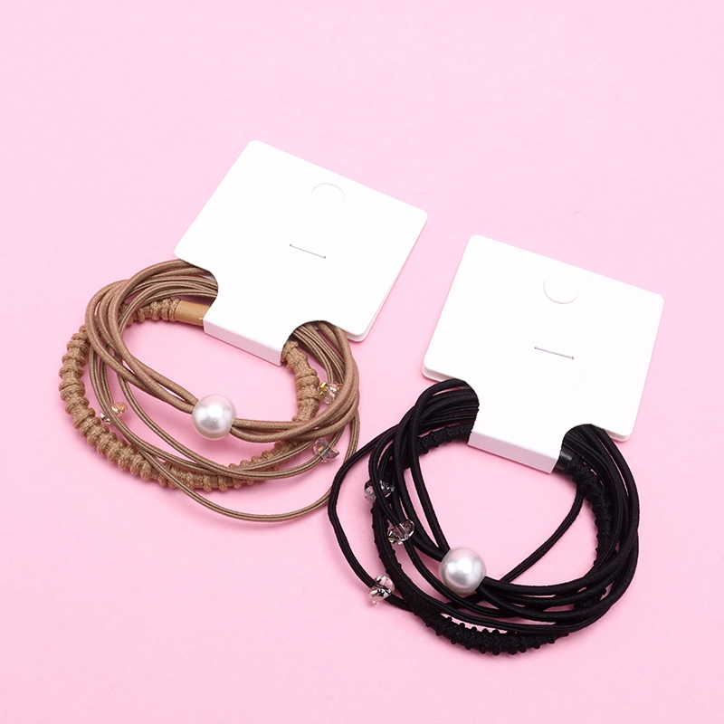 Tres Accesorios de Perla de Color Rizado Combinación de Banda de Goma 3