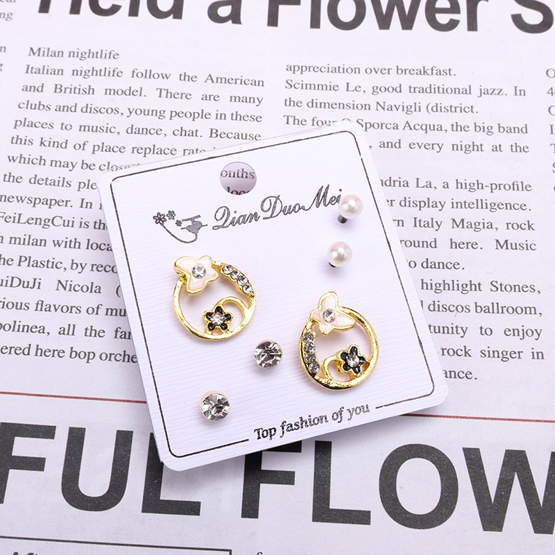 Pendientes de Flores Pequeñas de Micro Hueco Largo (3 Pares) 4