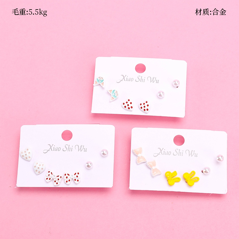 Tres Pares de Pendientes de Perla de Gota de Aceite 2