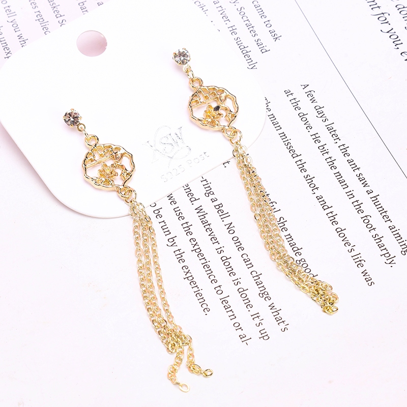 Pendientes de Perforación Long Guofeng Tassel Point 3