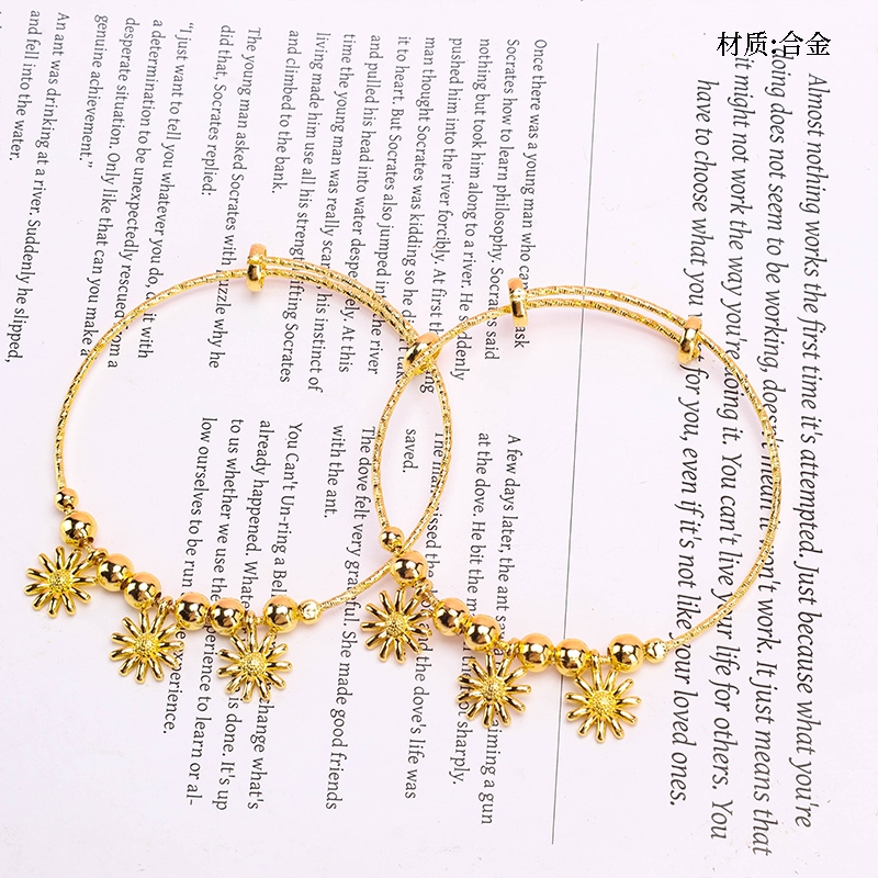 Pulsera de la Flor de Cuentas de Oro