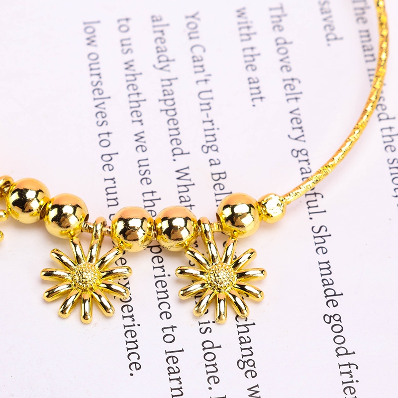 Pulsera de la Flor de Cuentas de Oro 4