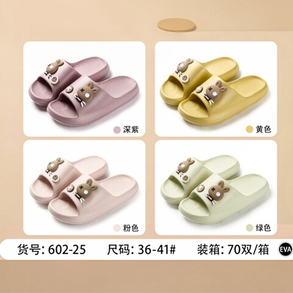 602-25 Viñetas Piso Conejo Mujeres Zapatillas (Estilo de Costumbre) 3