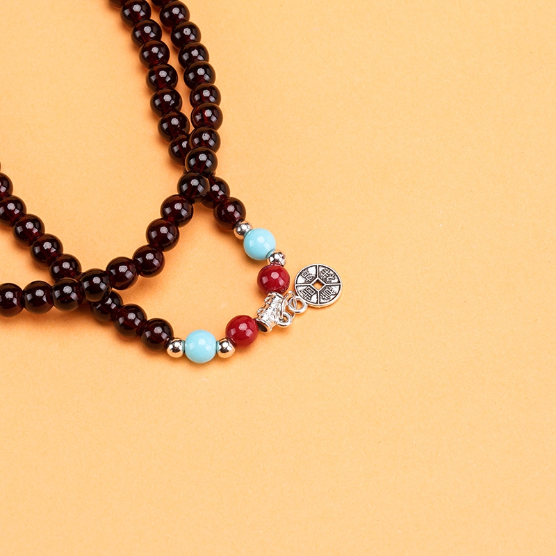 XFH-00016 Pulsera de Tres Hilos de Granate (00015) 3