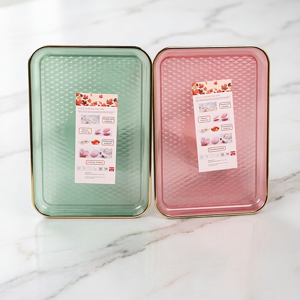 5323 Bandeja de Cristal de Diamante Rectangular (Color Mezclado) 3