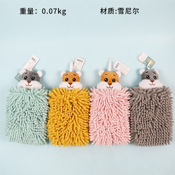 SYJ-112-1 Chenille Bear Sassafras Hand Towel 2