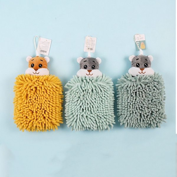 SYJ-112-1 Chenille Bear Sassafras Hand Towel 3