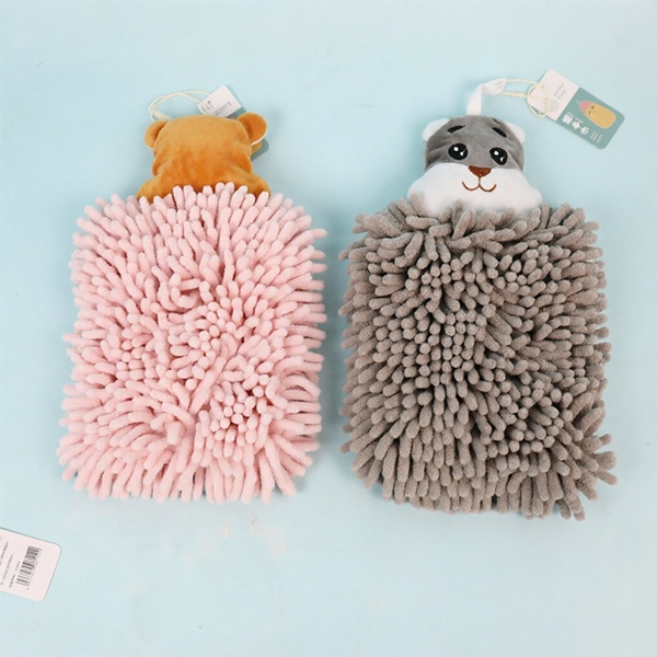 SYJ-112-1 Chenille Bear Sassafras Hand Towel 4