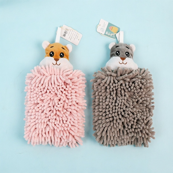 SYJ-112-1 Chenille Bear Sassafras Hand Towel 5