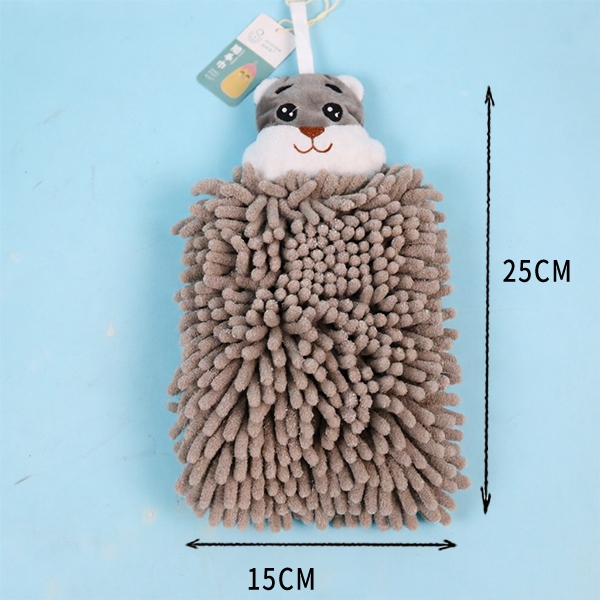 SYJ-112-1 Chenille Bear Sassafras Hand Towel 6