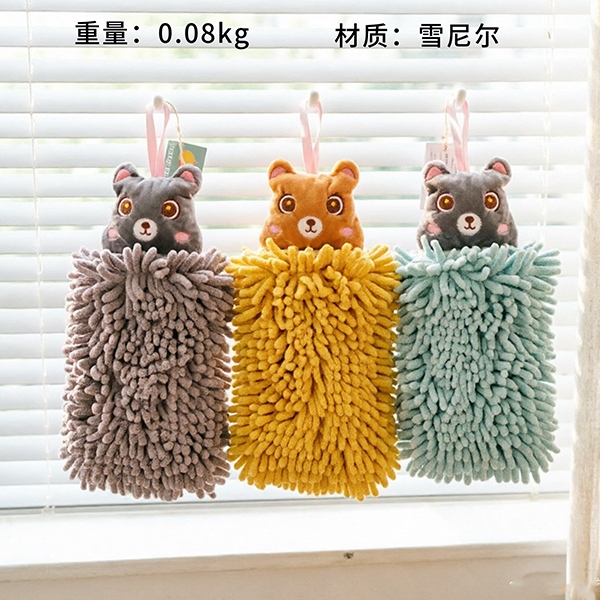 SYJ-112 Chenille Bear Sassafras Hand Towel