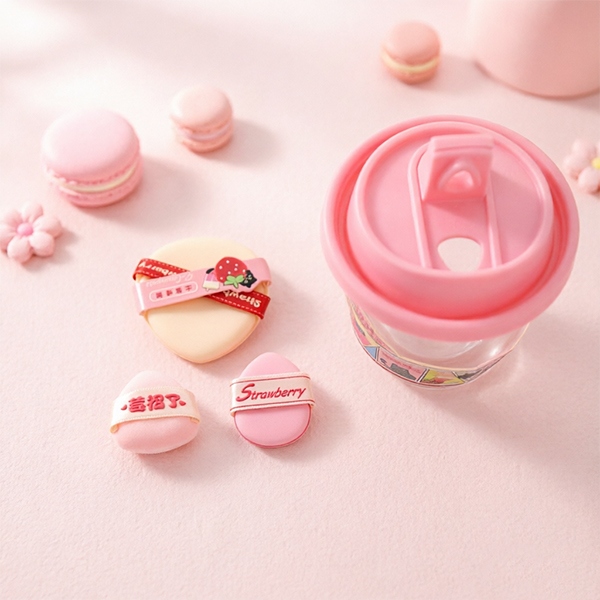 7275TTR Ica Moe Berry Cloud Light Velvet Cup Powder Puff (3 Pack) 6
