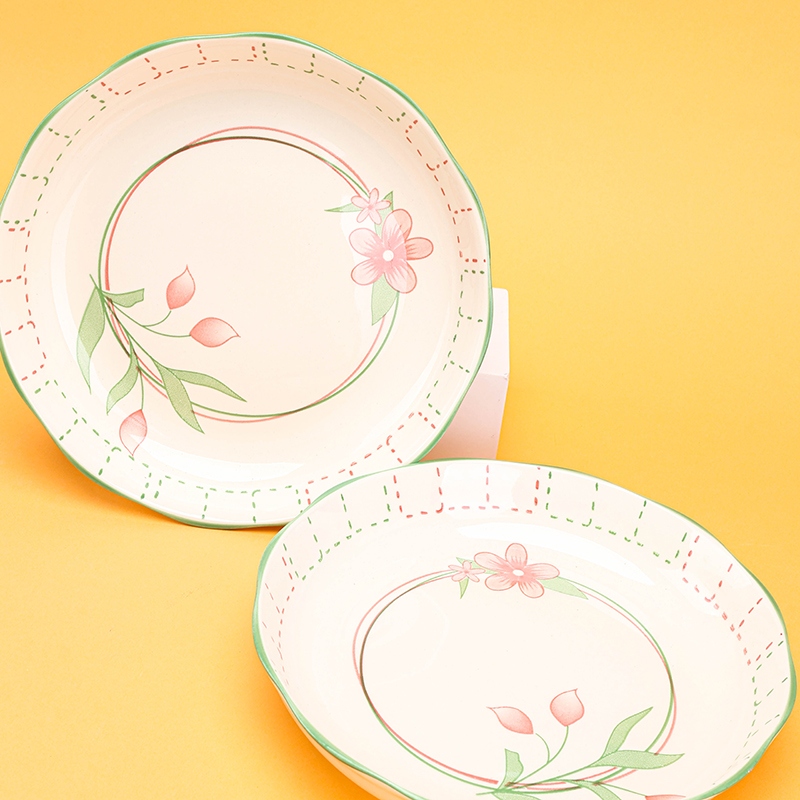 Impresión de 8 Pulgadas Lotus Mouth Plate (Happy Flower Language) 3