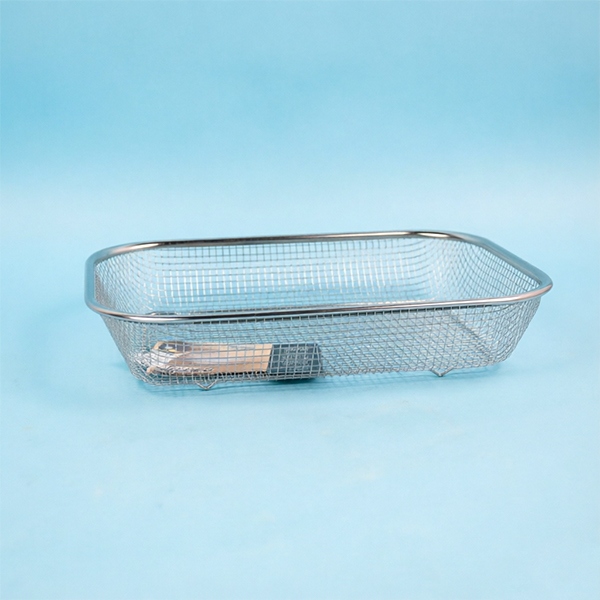 Caja de Malla Grande de Acero Inoxidable 38x28x6.5cm 3