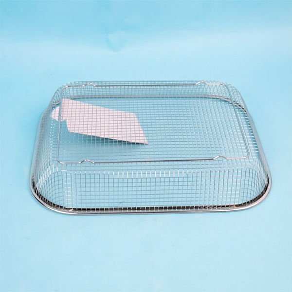Caja de Malla Grande de Acero Inoxidable 38x28x6.5cm 5