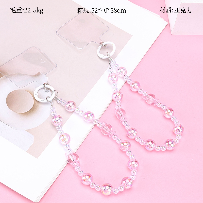 Colgante de Cadena de Teléfono Móvil de Cristal Rosa Heshun
