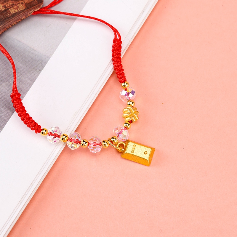 Colgante Golden Fortune Pulsera de Cuerda Roja 4