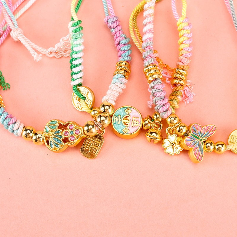 Pulsera de Cuerda de Algodón de Aceite de Oro 3