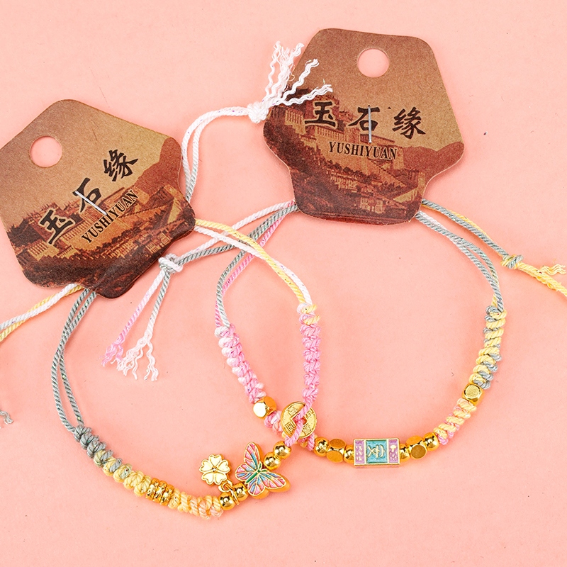 Pulsera de Cuerda de Algodón de Aceite de Oro 4