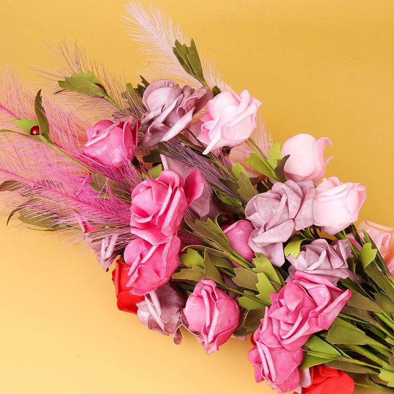 6673 Rosa Flor Artificial 1 (Color Al Azar) 2