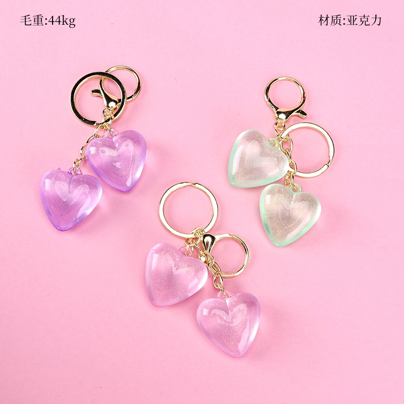Colgante de Corazón de Durazno de Cristal 2