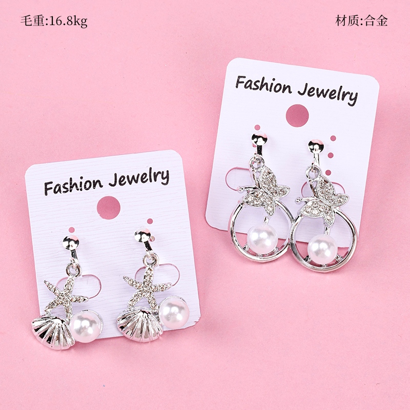 Long Pearl Point Drill Ear Clip