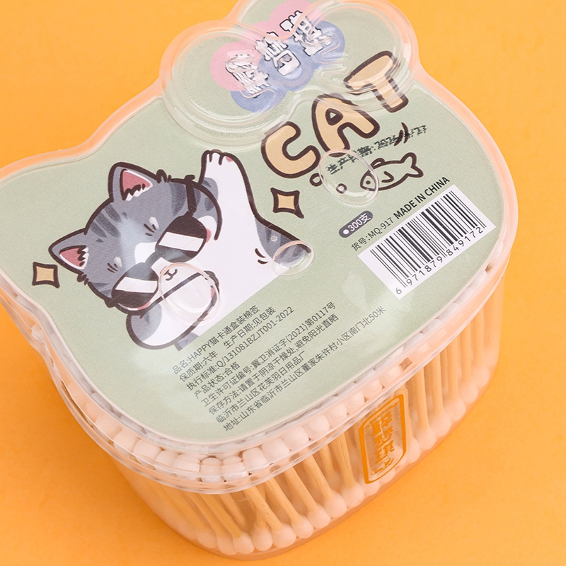 Zimengqi 917happy Cat Cotton Swabs (300) 4