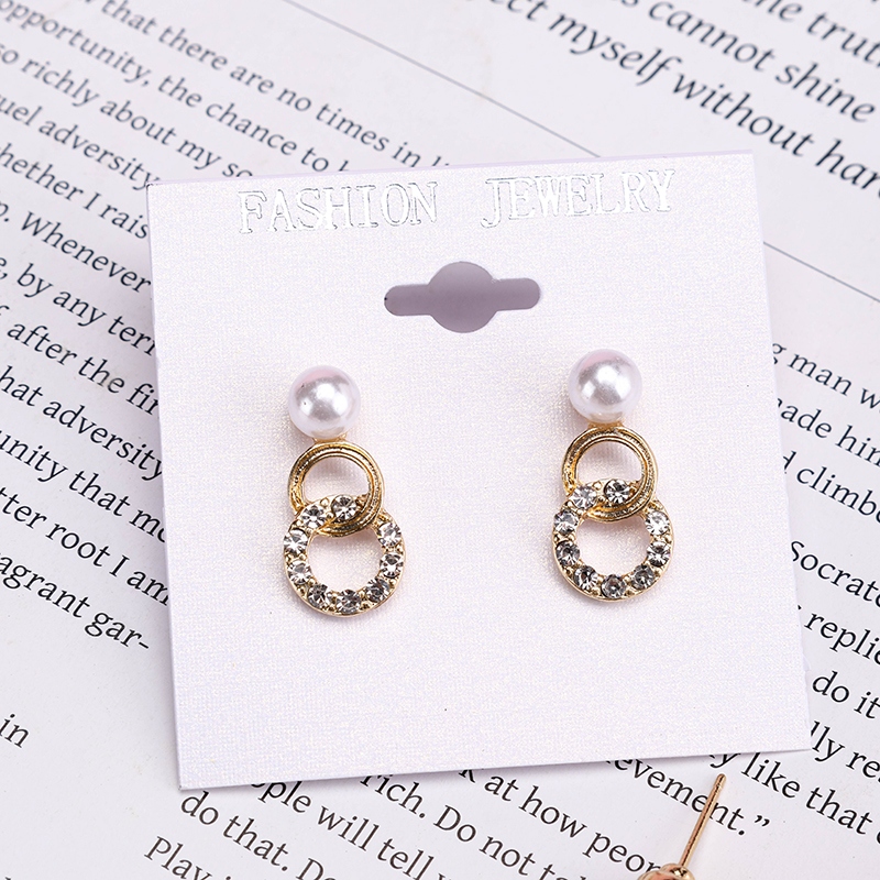 Pendientes de Perla de Doble Anillo de Micro-conjunto 4