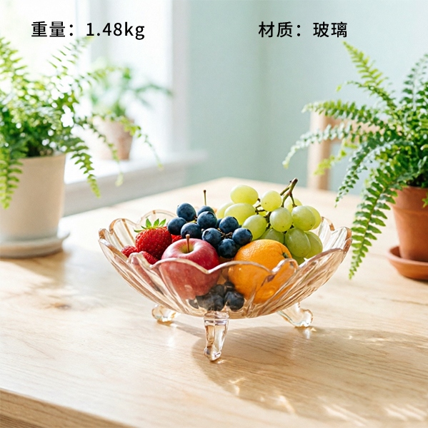 Placa de Fruta de Vidrio Triángulo Ámbar