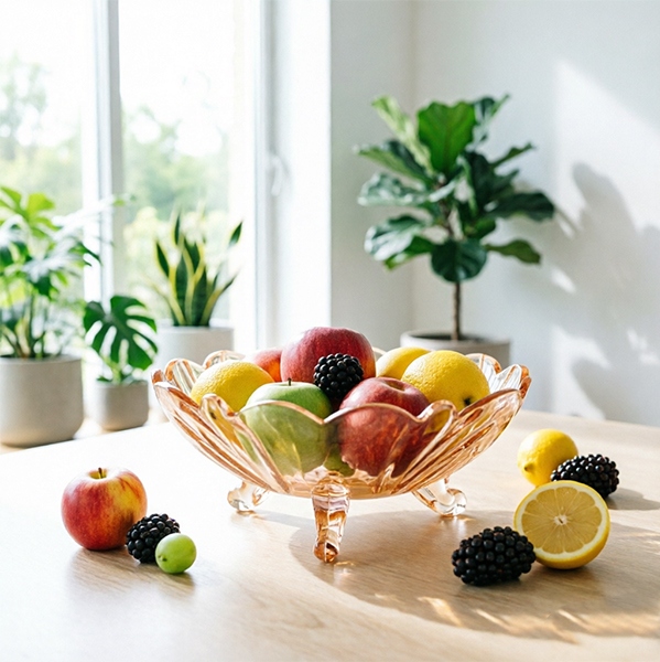 Placa de Fruta de Vidrio Triángulo Ámbar 3