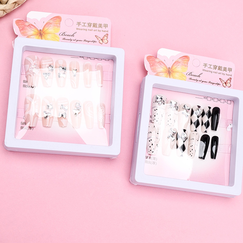 0123 Tarjeta Colgante Multi-diamantes Imprimidas Uñas de Fake 3