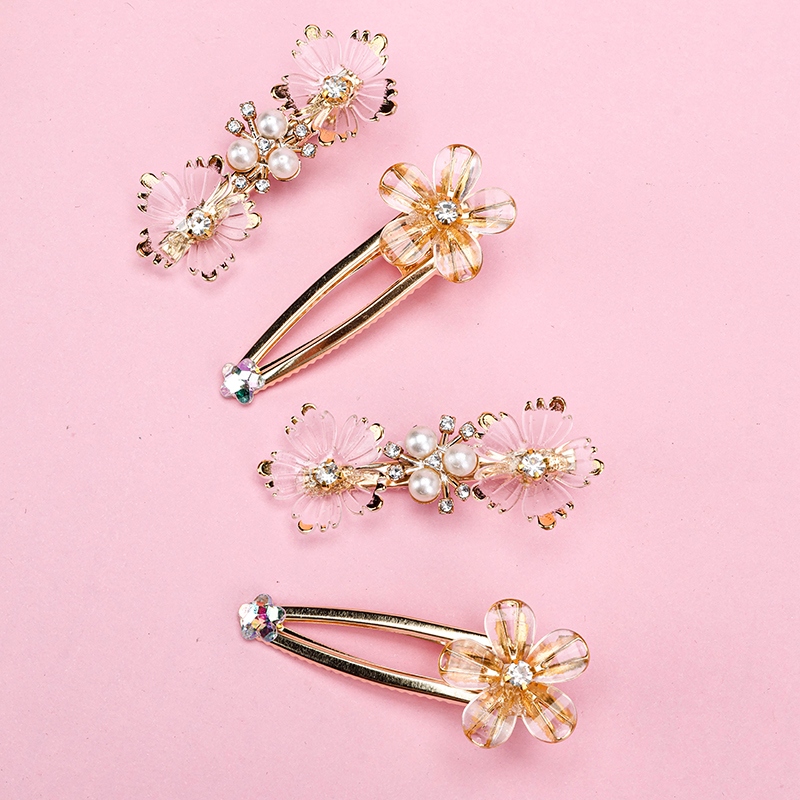 Recuadro de la Perla Rhinestone Flor Clip 3