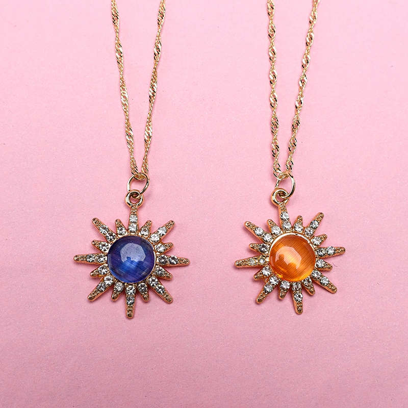 Collar de Girasol de Piedra de Colorido Gato 3