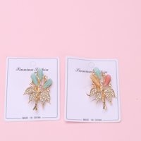 Broche de Hoja de Glaze de Punto En Caja 5