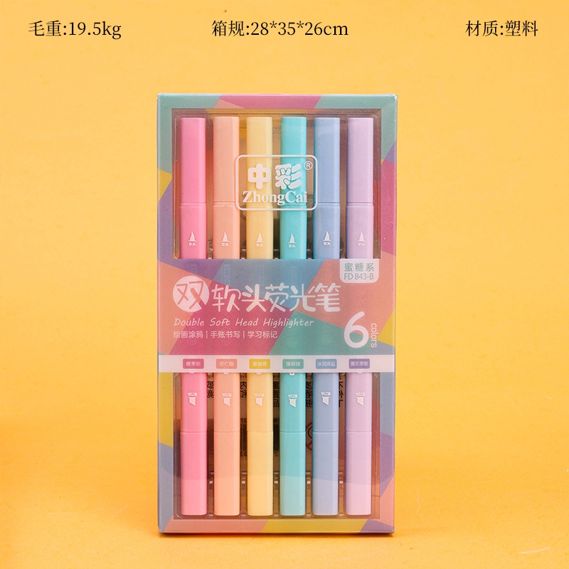 China Color 843B-6 Soft Head Highlighter