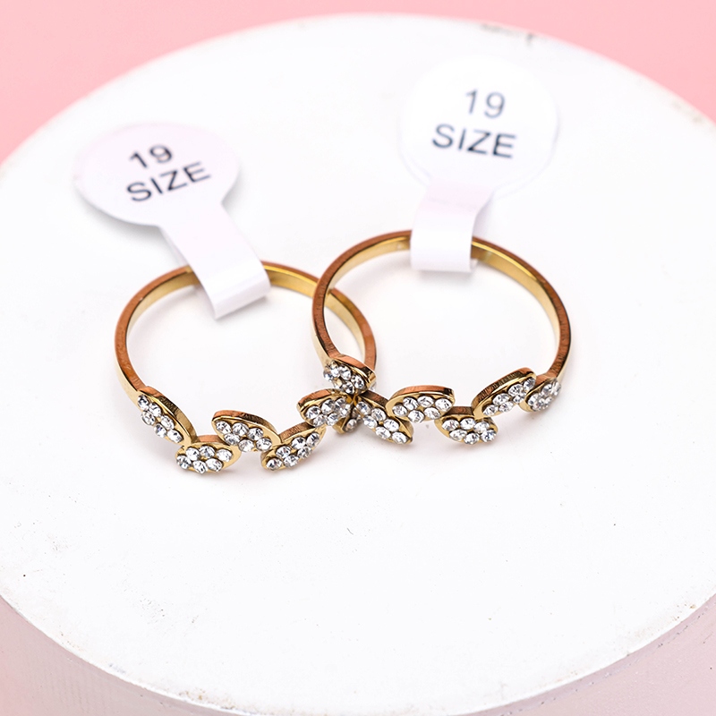 Anillo de Hoja Rhinestone Simple 3