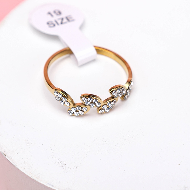 Anillo de Hoja Rhinestone Simple 4